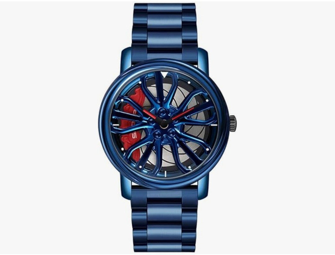 MASTOP Mens Wrist Watch Creative 3D Spinning Car Wheel Rotating Watches Rim