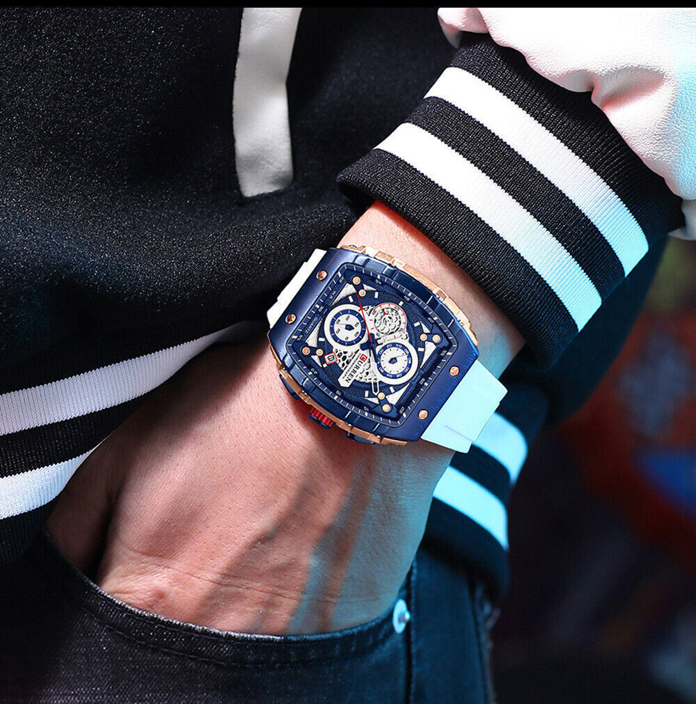 CURREN Men Watches Rectangle Sport Watch Chronograph Wristwatch for Male Gifts