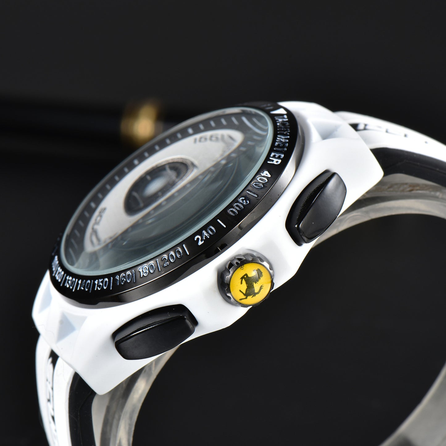 Waterproof Men's F1 Scuderia Ferrari 44mm Luxury Chronograph Red Silicone Watch