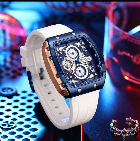 CURREN Men Watches Rectangle Sport Watch Chronograph Wristwatch for Male Gifts