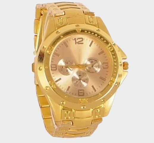 Men’s Elegant Golden Stainless Steel Watch – Timeless Style & Luxury