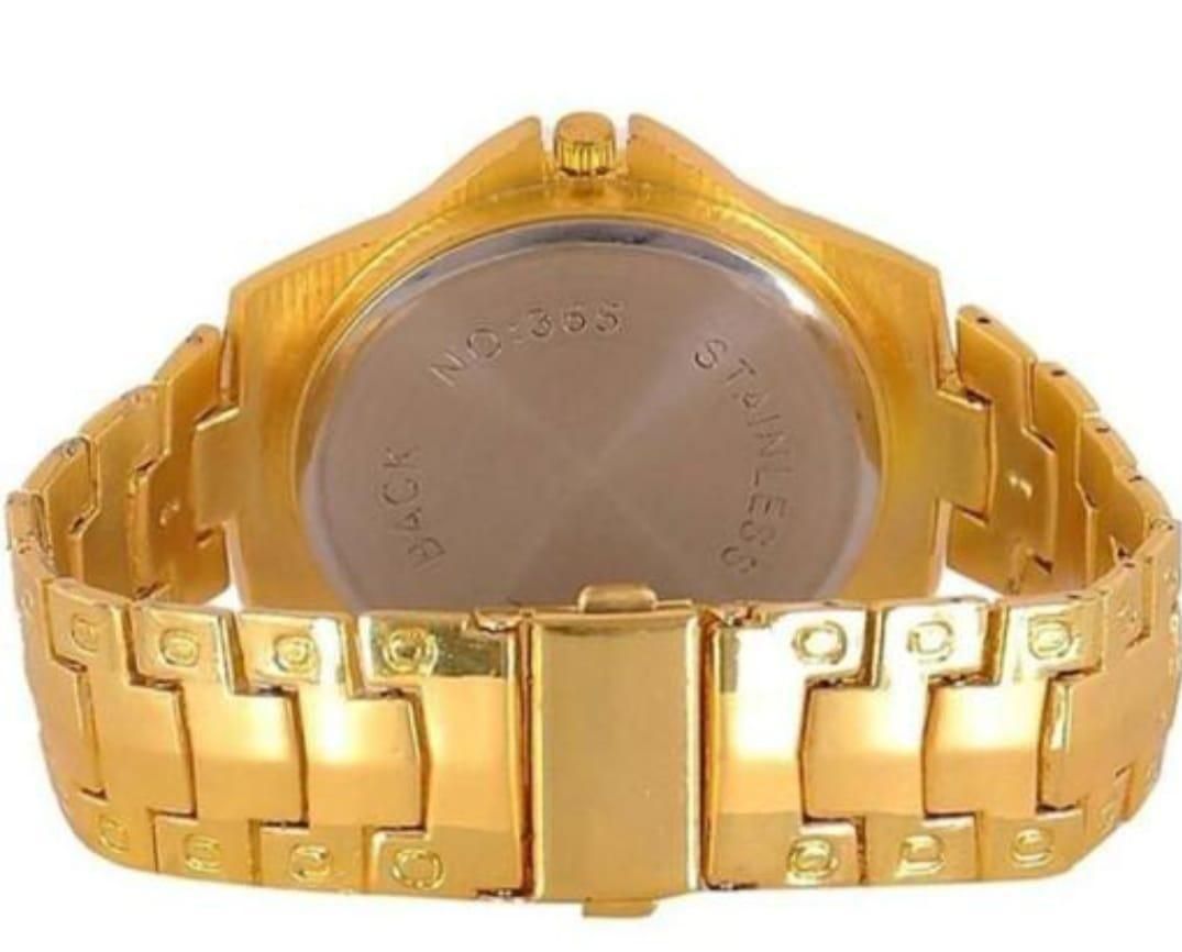 Men’s Elegant Golden Stainless Steel Watch – Timeless Style & Luxury