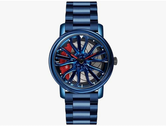 MASTOP Mens Wrist Watch Creative 3D Spinning Car Wheel Rotating Watches Rim