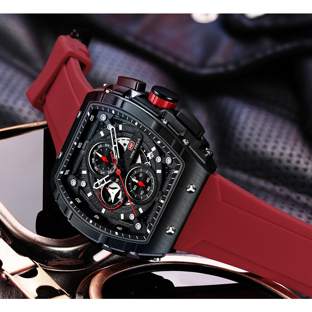 MINI FOCUS Men Rectangle Watch Luminous Wristwatch Fashion blue Boys Sport Watch