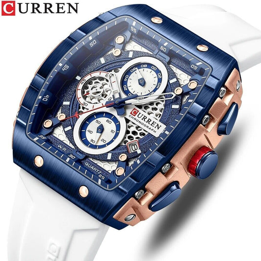 CURREN Men Watches Rectangle Sport Watch Chronograph Wristwatch for Male Gifts