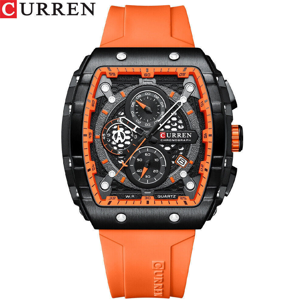 CURREN Men Watches Rectangle Sport Watch Chronograph Wristwatch for Male Gifts