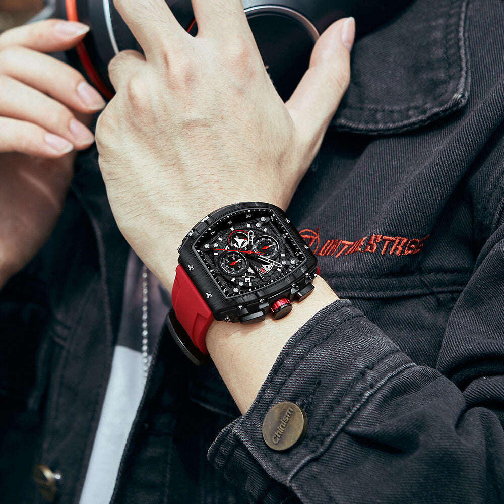 MINI FOCUS Men Rectangle Watch Luminous Wristwatch Fashion blue Boys Sport Watch