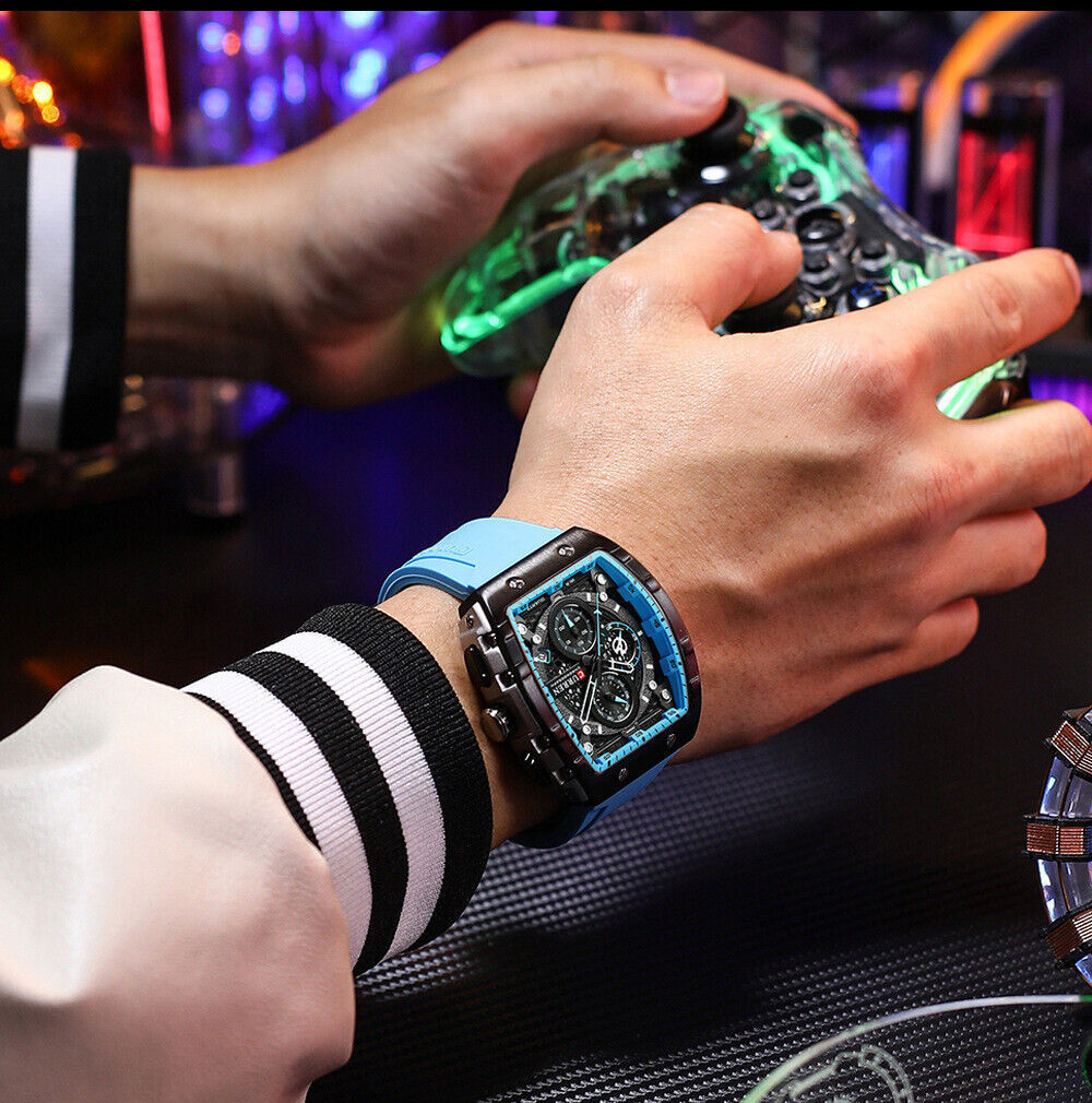 CURREN Men Watches Rectangle Sport Watch Chronograph Wristwatch for Male Gifts